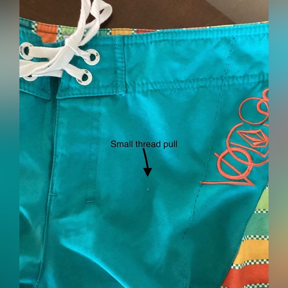 Volcom womens board shorts swim boardshorts turquoise blue Size 11 - Picture 6 of 7